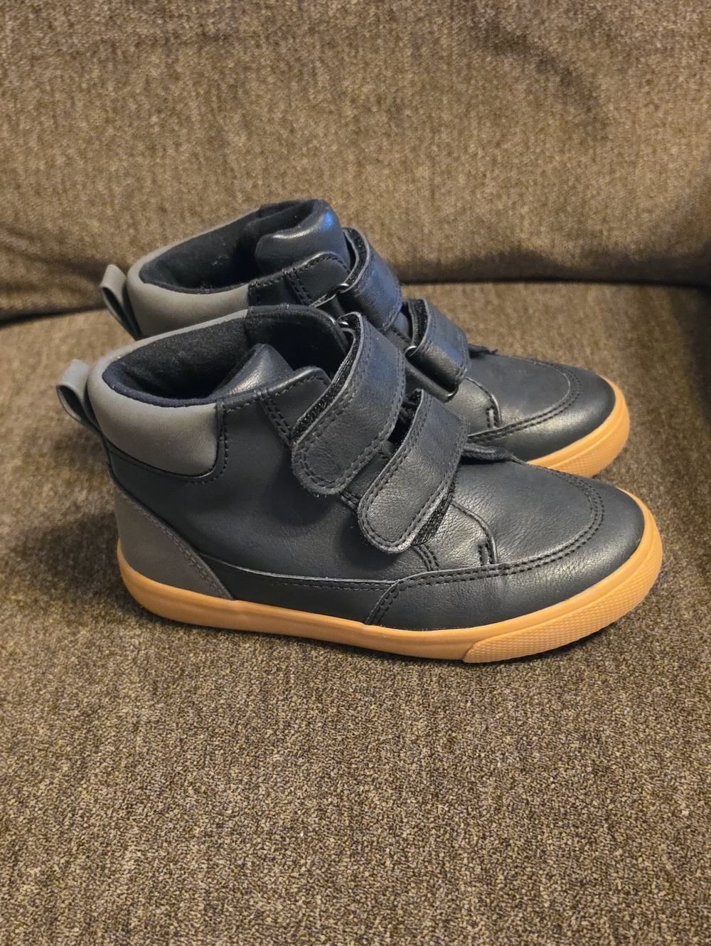 Cat & Jack Black High-Top Sneakers with Gum Sole and Hook-and-Loop Straps